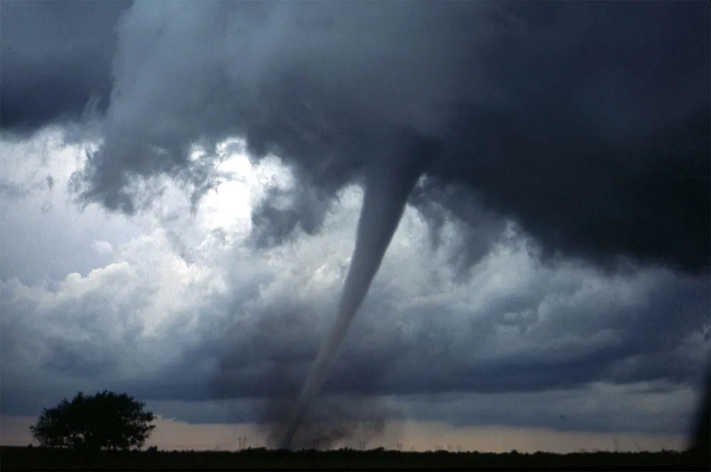 Severe weather storm over power grid